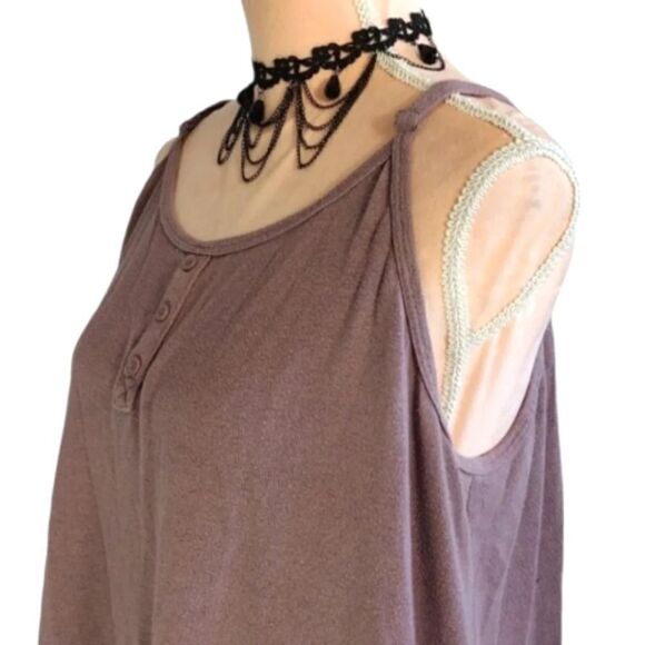 Torrid Lounge VTG Y2K Purple Knit Sharkbite Sleep Tank Top Plussize 2X - Picture 8 of 13